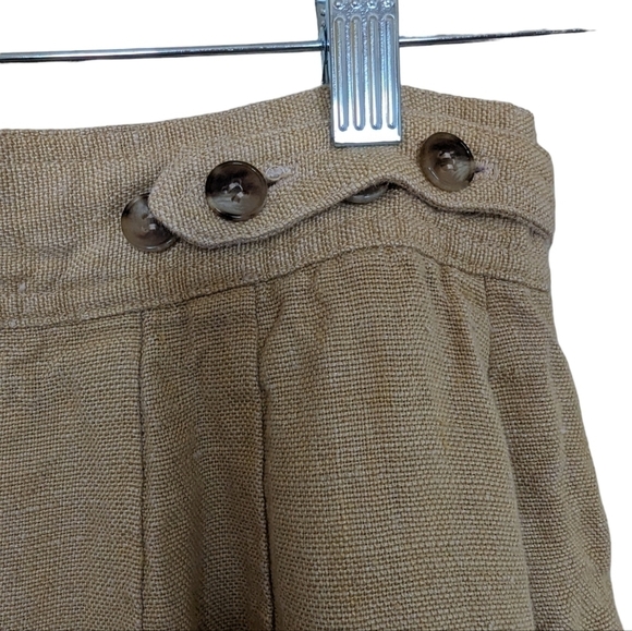 J. Peterman vintage linen midi safari wrap tan skirt sz 9 - Picture 3 of 8